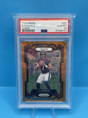 2023 Panini Prizm CJ Stroud Orange Lazer #339 Houston Texans RC PSA 10 GEM MINT