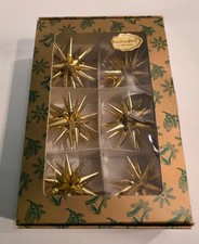 Vintage 60's Gold Foil Atomic Star Christmas Ornaments West Germany