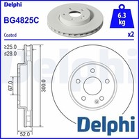 2X Bremsscheibe Delphi BG4825C 2 Bremsscheiben Vorderachse Vorne