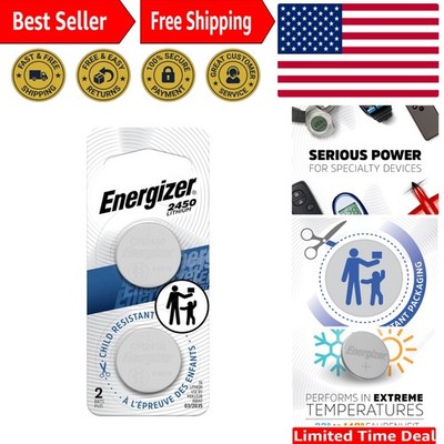 2 Pack 2450 Lithium Coin Battery - Perfect for Keyless Entry & Medical Devices