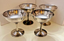 4 EL De Uberti Vintage Silver Plated Crown Symbol Goblets Italy Champagne Wine
