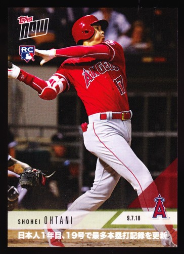 Shohei Ohtani Angels 19 HR Japanese Rookie MLB Record 2018 Topps NOW 697J KANJI