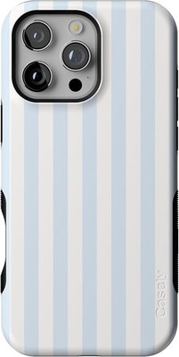 iPhone 16 Pro Case Blue Stripes MagSafe Compatible Casely Sunday Best Bold