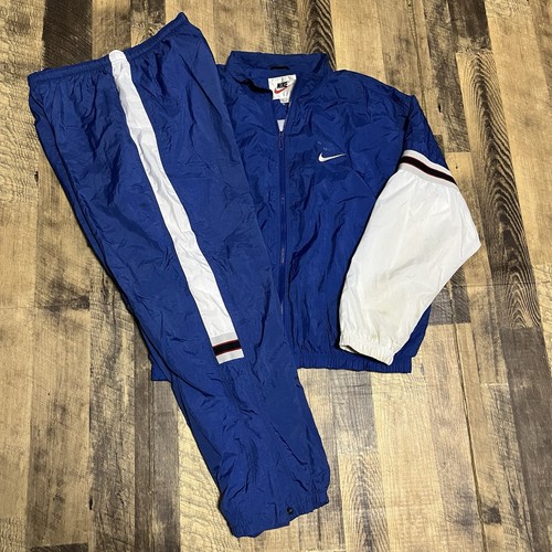 Vintage 90s Nike Swoosh Blue Sweatsuit XL - Picture 1 of 12