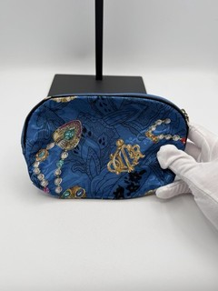 Vtg Christian Dior Blue Parfums Makup Bag/Clutch Y2K