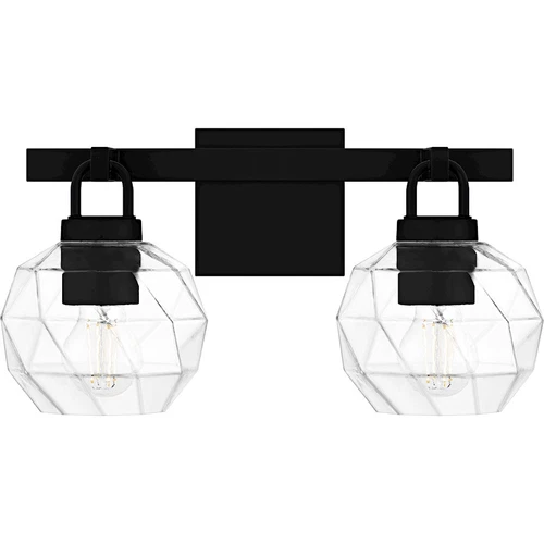 Quoizel Celina 2Light Bath Light, Matte Black/Clear Faceted Glass - CIA8616MBK - Picture 1 of 1