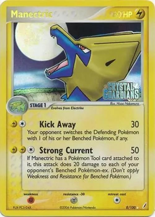 Manectric - 8/100 - Pokemon Crystal Guardians Reverse Holo Card NM