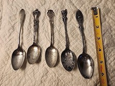5 Antique Sterling Silver Spoons 93.3 Grams Kearney & Ravenna, NE Cupid Watson