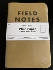 *BRAND NEW* Field Notes Set of Three Plain Paper 48-Page Memo Books FN-03