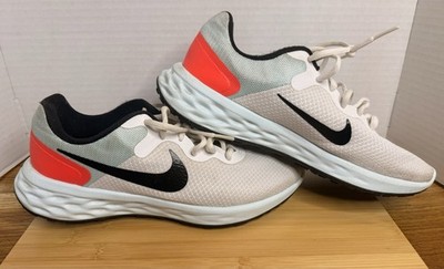 Nike Revolution 6 Next Nature DZ4447-100 White/Black/Orange Mesh Running Shoes
