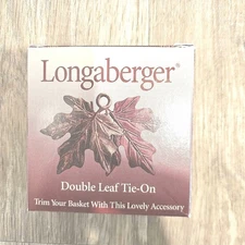 NEW Longaberger Double Maple Leaf Tie-On #73393 NOS 2000 Fall basket Metal 