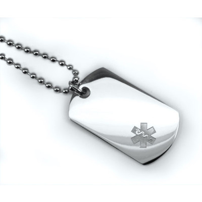Mini Medical Alert ID Dog Tag and Necklaces. Free Wallet Card! Free ...