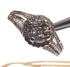14K White gold illusion cluster round Natural .87ct SI1 H diamond ring band 5.7g — photo 6