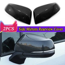 Carbon Fiber ABS Side Door Mirrors Rearview Cover Trim For Toyota Sienna 2021-24