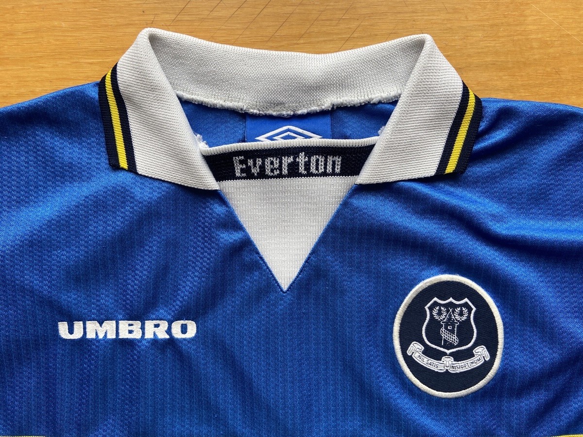 EVERTON 1997 1998 HOME FOOTBALL SHIRT SOCCER JERSEY UMBRO sz 158