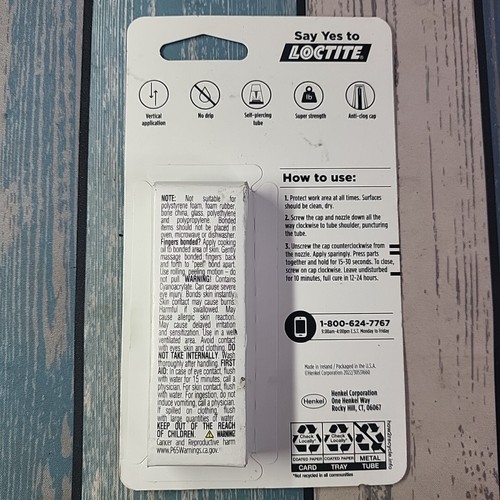 2 Tubes Loctite Gel Super Glue Each Super Strength Ceramic, Wod, Plastic, Metal - Picture 4 of 6
