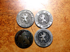 4 Belgiun Coins  1894 1861 Etc. 10 Centimes XF Nice D10