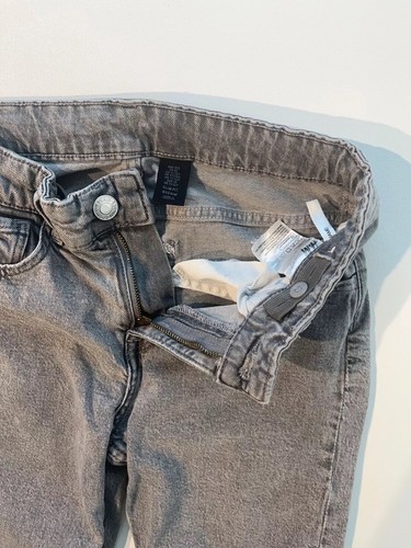 H&M Boys Straight Jeans Gray Denim Slim Fit Adjustable Waist 14Y - Picture 2 of 7