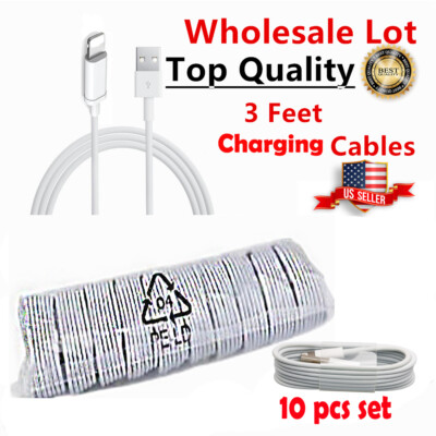 10x Fast Charging USB Cable Charger Sync Cord Work for iPhone 13 12 11 8 XR Max