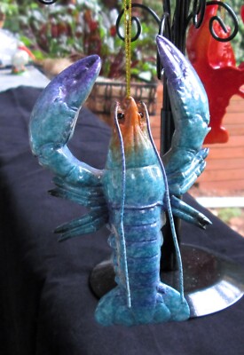 Lobster Hanging Ornament 4.5'' Resin Red or Blue