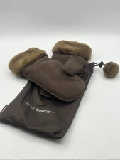 Brookstone Chill Buster 100% Leather Shell Mittens OSFM