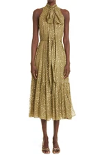 ZIMMERMANN New Dancer Fil Coupé Silk- Lurex-Blend  Dress, lined $750, sz 2 (M)US