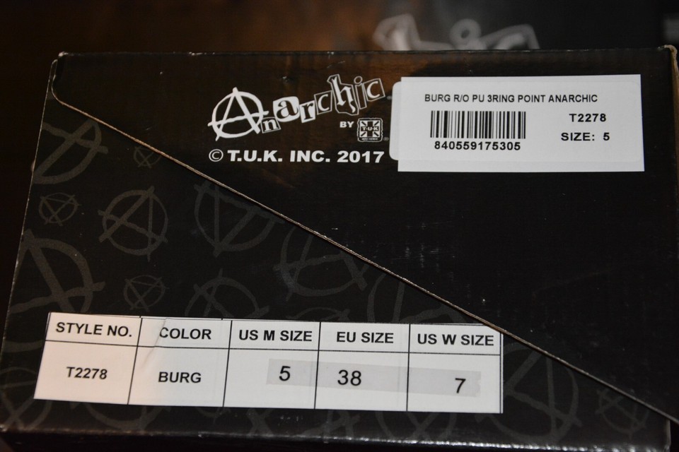 TUK Burgundy Anarchic Pointed Creeper Shoes UK 5 EU 38 eBay