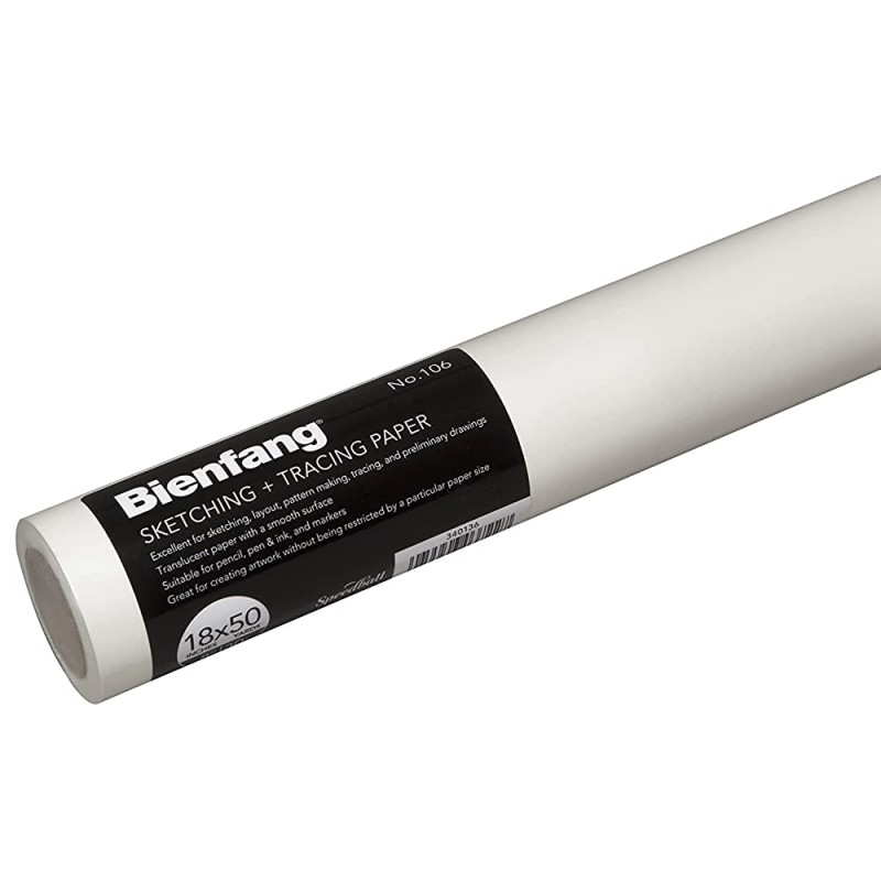 Bienfang No.106 White Sketching & Tracing Paper Roll - 50yd x 18"" (29gsm)
