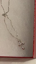 Sterling Silver Cross Necklace for Young Girl or Teen- 17 1/2   Chain