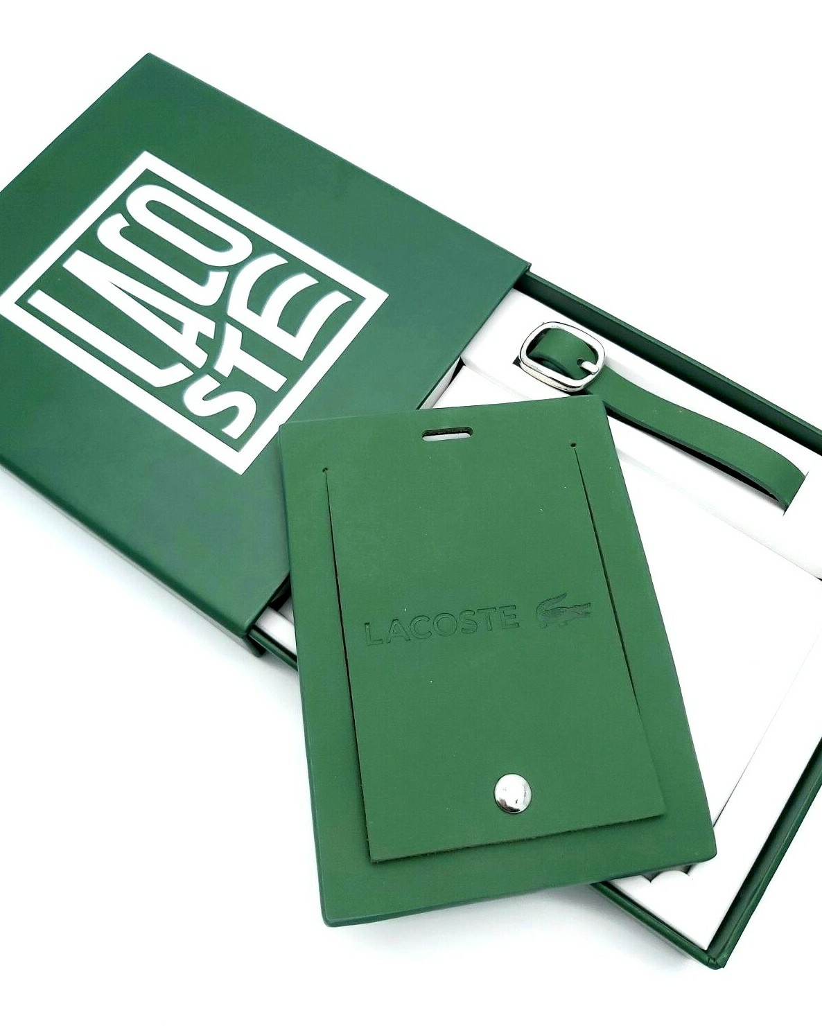 Genuine LACOSTE Leather Baggage Tag 'Concealed Details' Luggage Suitcase CRM019