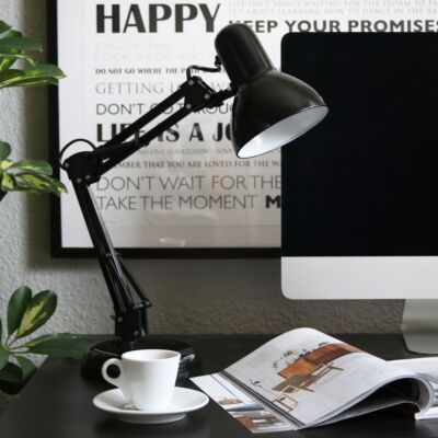 LED Tischlampe Retro Schreibtisch Lampe E14 Drehbar & Schwenkbar Metall Schwarz