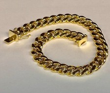 14k Solid Yellow Gold Mens Miami Cuban Curb Link 9" 8.25M 48grms Chain/Bracelet