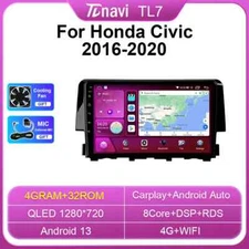 For Honda Civic 2016-2020 Android Car Radio Carplay Multimedia GPS Stereo Screen