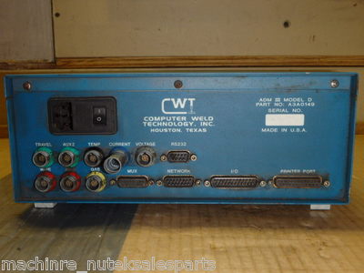Computer Weld Technology CWT Arc Data Monitor III_Model D_P/N: A3A0149_ADM III