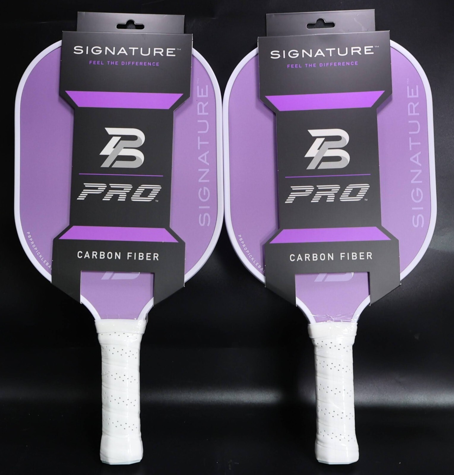 SET OF 2 PBPRO Signature Carbon Fiber Pickleball Paddles in Lavender - Lightweight Performance  
