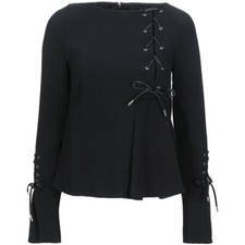 JUST CAVALLI Blouse Jacket Lace Up Pullover Black Size 40 - RP £579.00
