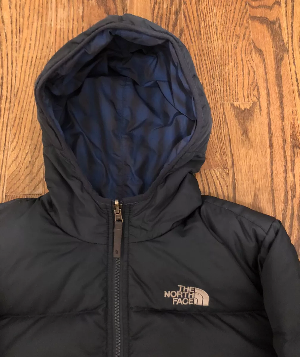 THE NORTH FACE BOYS 550 REVERSIBLE BLUE DOWN PUFFER JACKET COAT