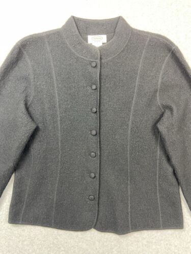 Talbots Jacket Blazer Womens Medium Black Wool Casual Carrier Party Vintage - Picture 6 of 11