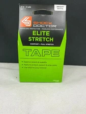 Shock Doctor Elite Stretch Sports Tape 2" x 5 Yards Roll White NEW