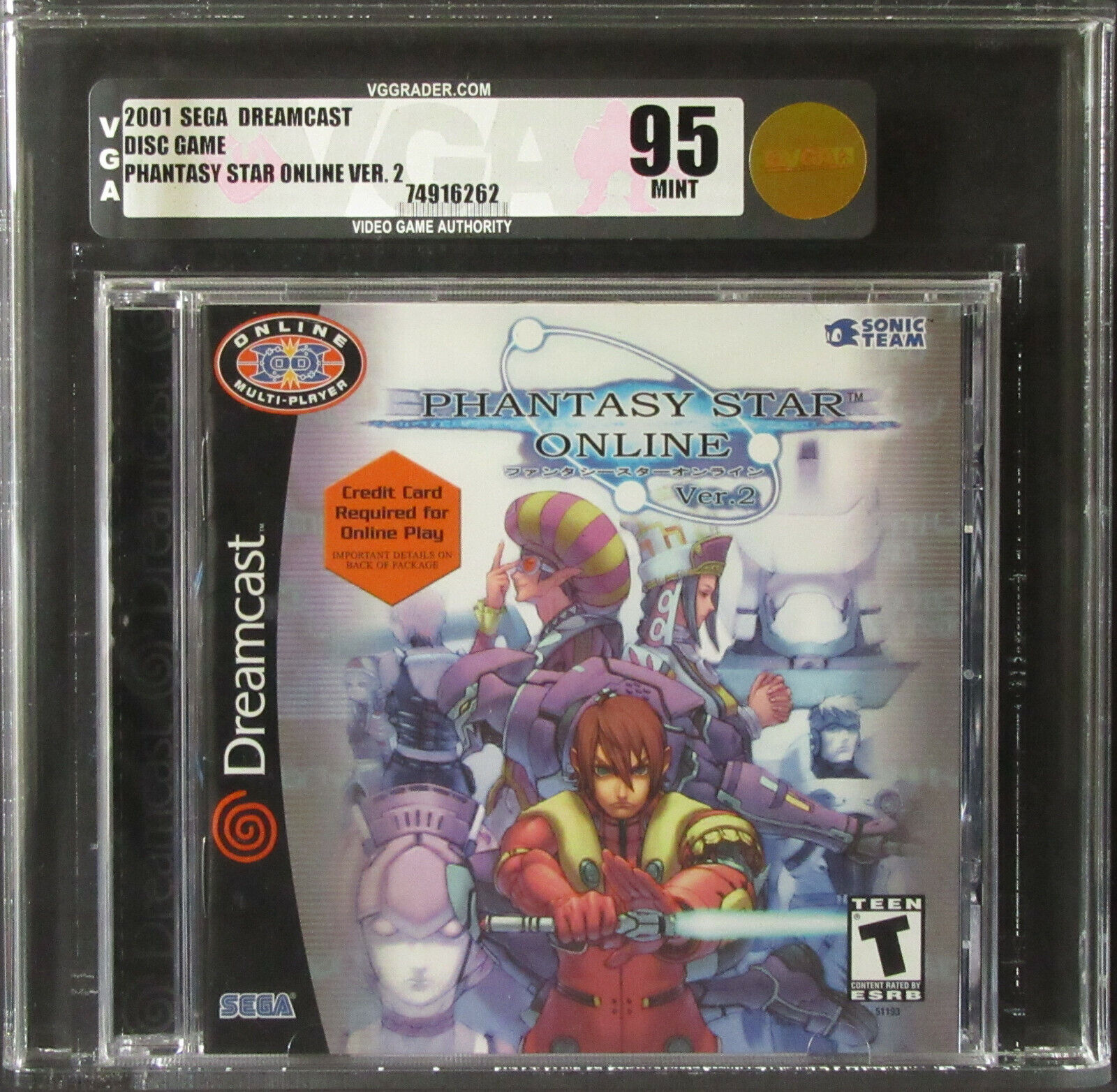 Phantasy Star Online Versión 2 VGA 95 Grado Sega Dreamcast WATA 9.8 A++? Versión 2