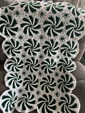 Lap Blanket, baby size Spearmint afghan crocheted, handmade Approximately 36x56”