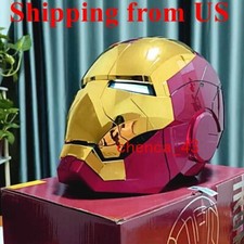 US  1:1 Iron Man MK5 Helmet Wearable Voice-control Mask Cosplay Golden AUTOKING