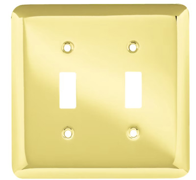 Style Selections Stamped Round 2-Gang Standard Toggle Wall Plate