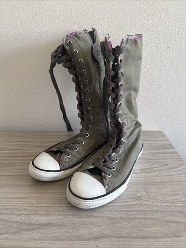 Converse 628083F Sneakers alte junior taglia 3,5 scarpe a scacchi verdi - Foto 2 di 9
