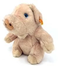 Steiff Cosy Suggy Pig sitting 1996 Plush ID Button and Tag 28cm 11in Cuddly Vtg