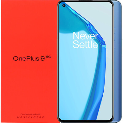BNIB OnePlus 9 5G 2930442 Dual-SIM 256GB + 12GB Arcatic Sky Factory Unlocked GSM