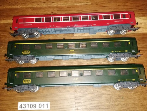 Lot 3 Voitures Voyageurs Jouef HO Gril Express M23 - Réf 8682 - Occasion