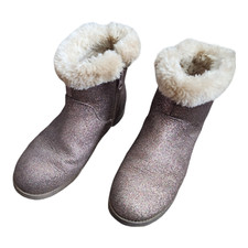 Toddler Girls Cat Jack Glitter Boots Size 5 w/Side Zippers Faux Fur