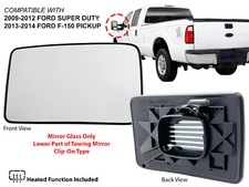 For Tow Mirror Glass Lower Heated 09-12 FORD SUPER DUTY 13-14 F150 Driver Side