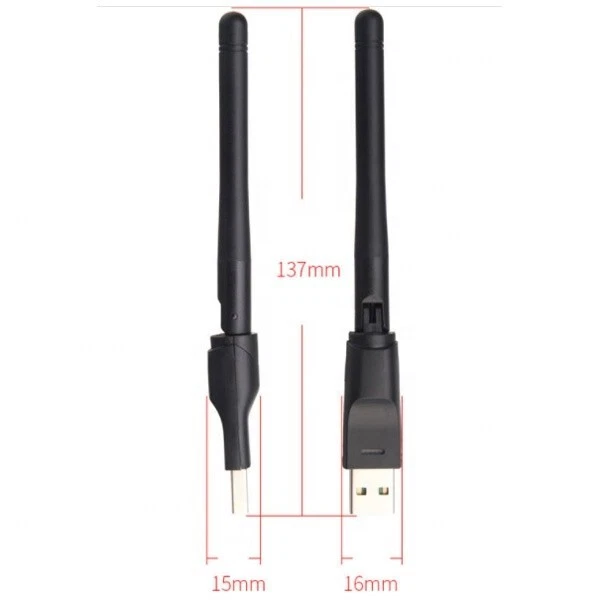 RT5370 USB WiFi Adapter 150Mbps Antenna Wireless Ralink per TV Box, PC, e altro - Immagine 3 di 4